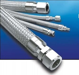 Ukuran Khusus PE/PTFE Jalinan Selang Hidraulik Mesh Bukti Ledakan Pipa Tahan Asam Alkali Fleksibel